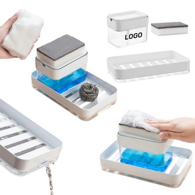 Draining Press Soap Dispenser with Sponge